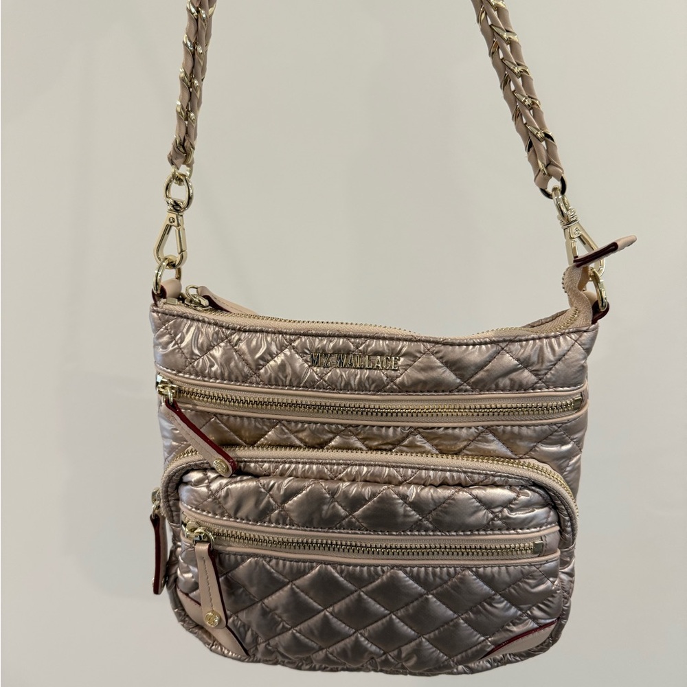 MZ Wallace Crosby Sling Bag in Rose metallic